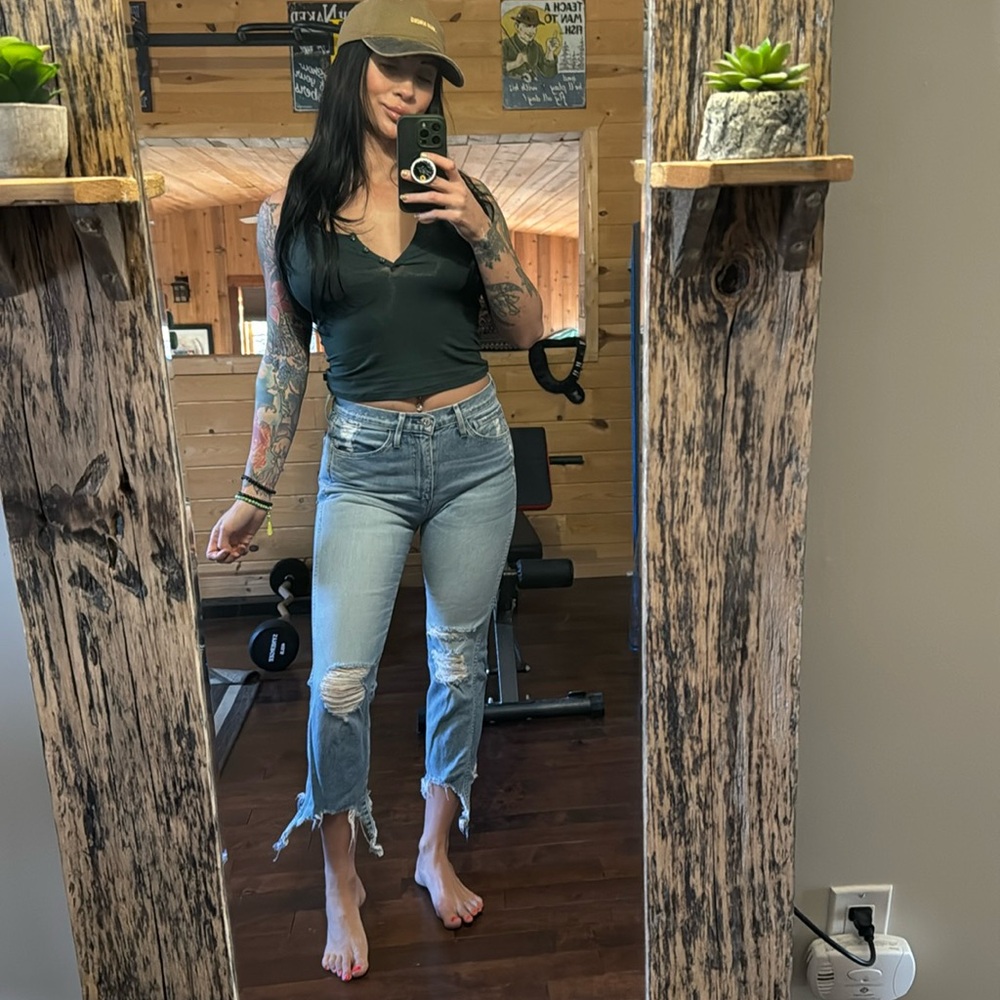 3x1 NYC distressed capri jeans - Picture 3 of 12
